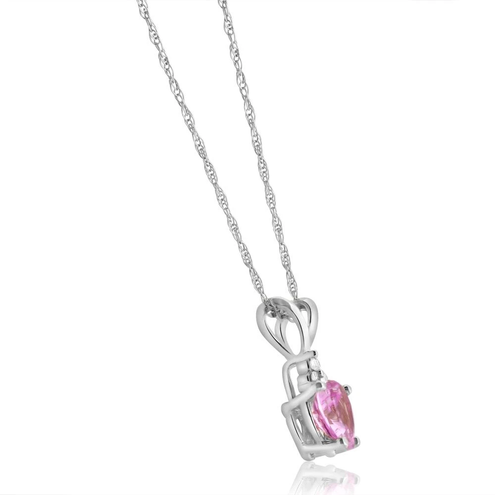 1/2ct Diamond & Pink Sapphire Heart Pendant in 14K Yellow, White, or Rose Gold (G-H, I1)