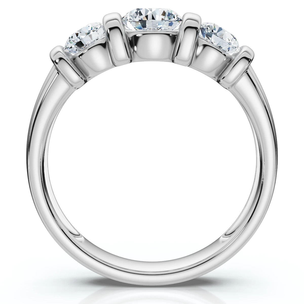 1ct 3-Stone Bar Set Engagement Ring 10K Lab Grown (F-G, VS)