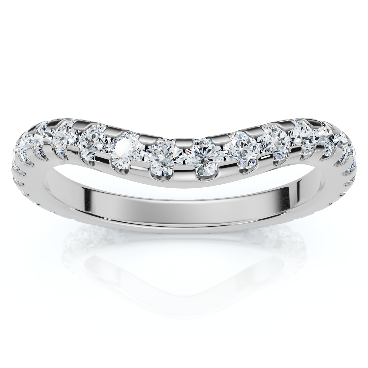 3/4Ct Curved Pave Diamond Wedding Anniversary Ring 14k Gold Lab Grown (F-G, VS)