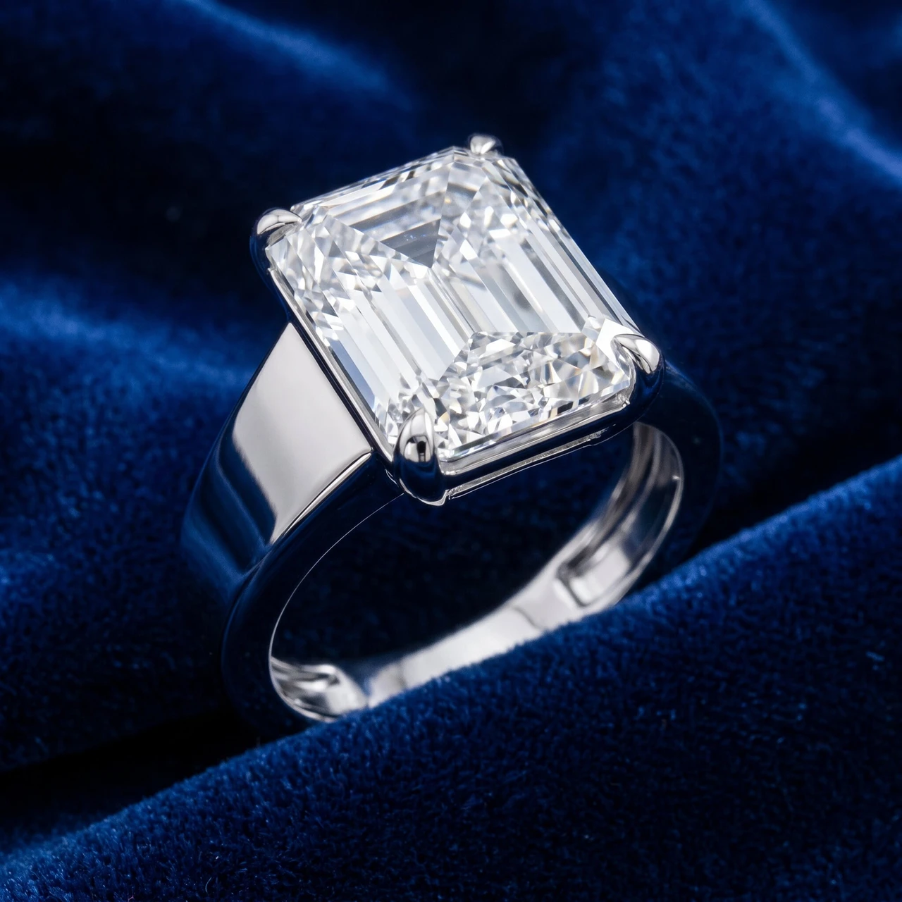 Certified 6Ct Emerald Cut Stephanie Diamond Engagement Ring 14k Gold Lab Grown (F-G, VS)
