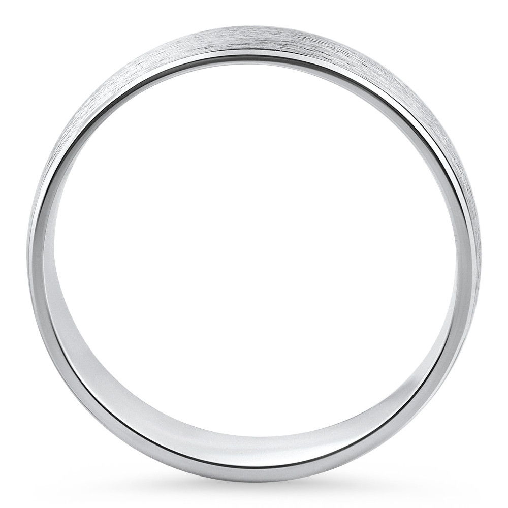 Men's Brushed Beveled Edge Weddign Band 14k Gold or Platinum
