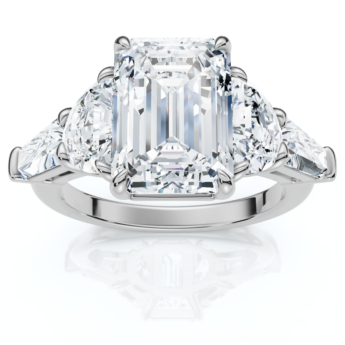 Certified 4 1/2Ct Tessa Emerald Engagement Ring 14k Gold Lab Grown (E-F, VS)