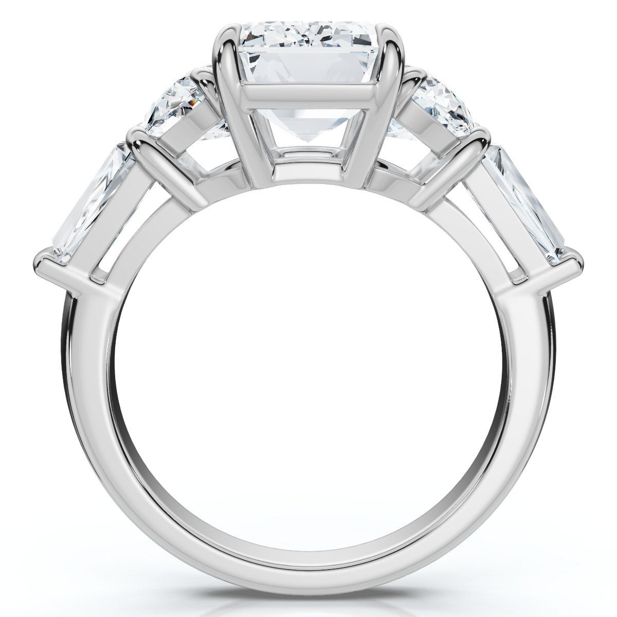 Certified 4 1/2Ct Tessa Emerald Engagement Ring 14k Gold Lab Grown (E-F, VS)