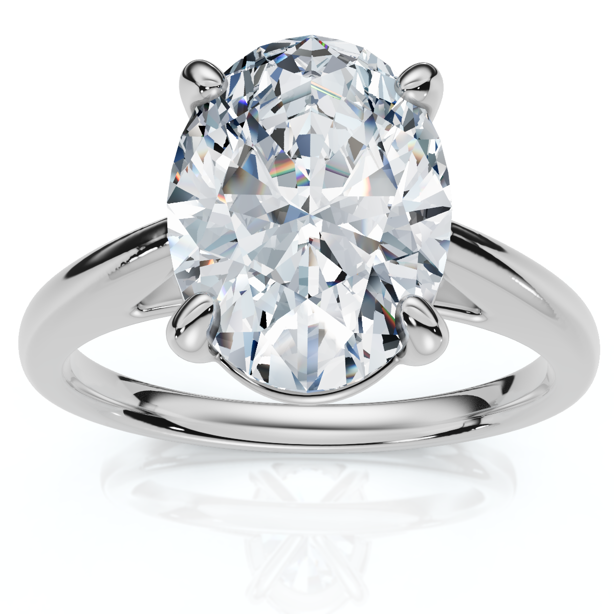 Certified 2Ct Oval Solitaire Ashley Diamond Engagement Ring 14k Gold Lab Grown (F-G, VS)
