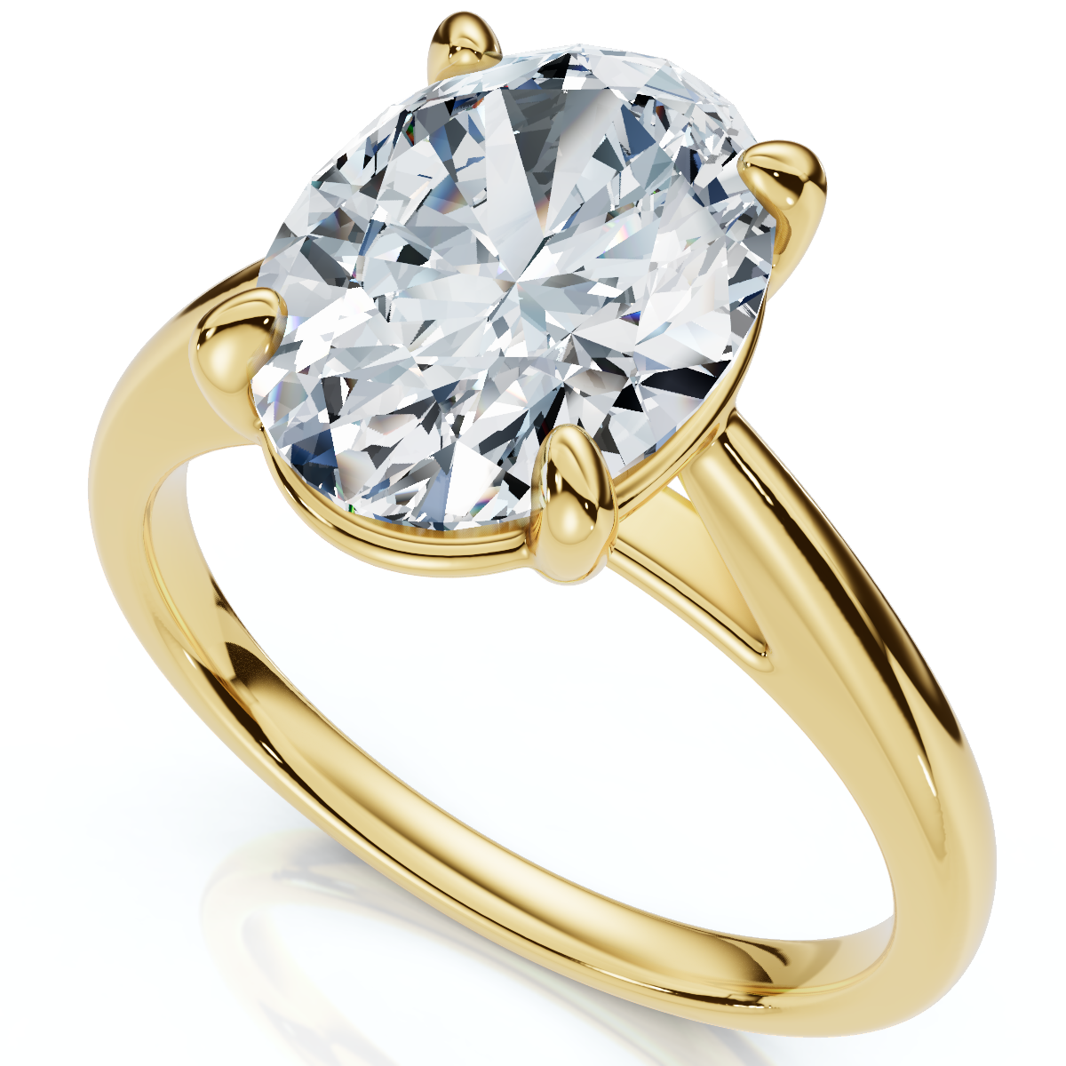 Certified 2Ct Oval Solitaire Ashley Diamond Engagement Ring 14k Gold Lab Grown (F-G, VS)