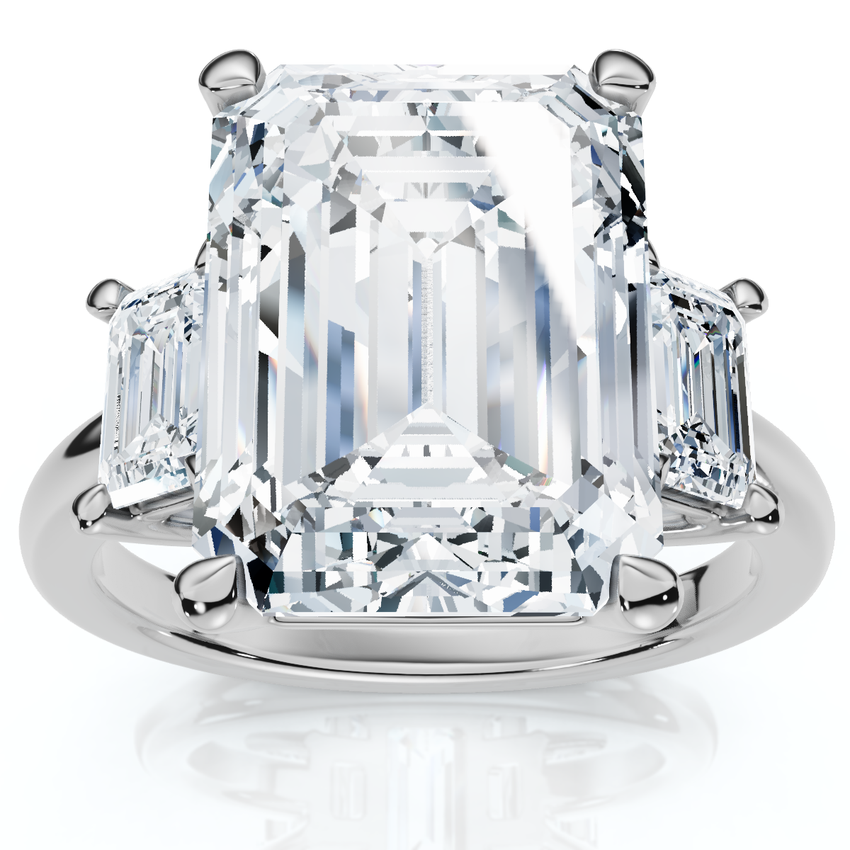 Certified 6 3/4Ct Rachel Emerald Cut Diamond Engagement Ring 14k Gold (E-F, VS)