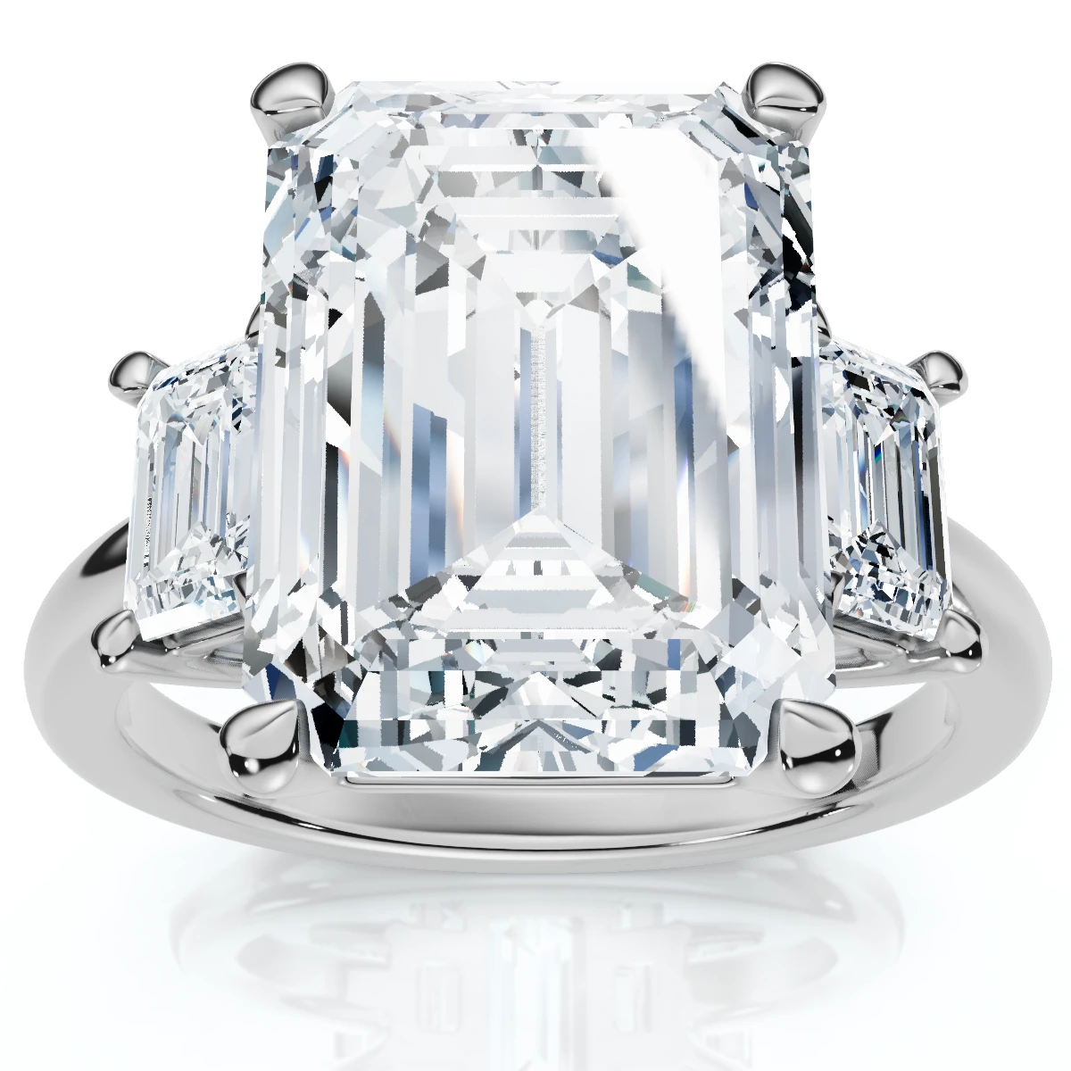 Certified 6 3/4Ct Rachel Emerald Cut Diamond Engagement Ring 14k Gold (E-F, VS)