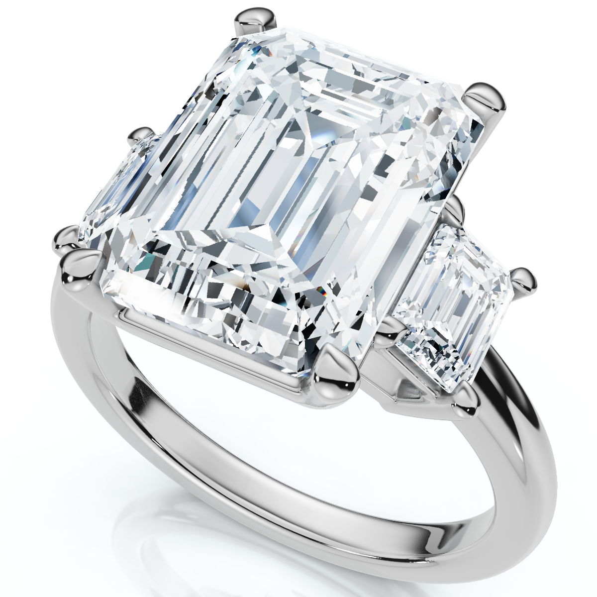 Certified 6 3/4Ct Rachel Emerald Cut Diamond Engagement Ring 14k Gold (E-F, VS)
