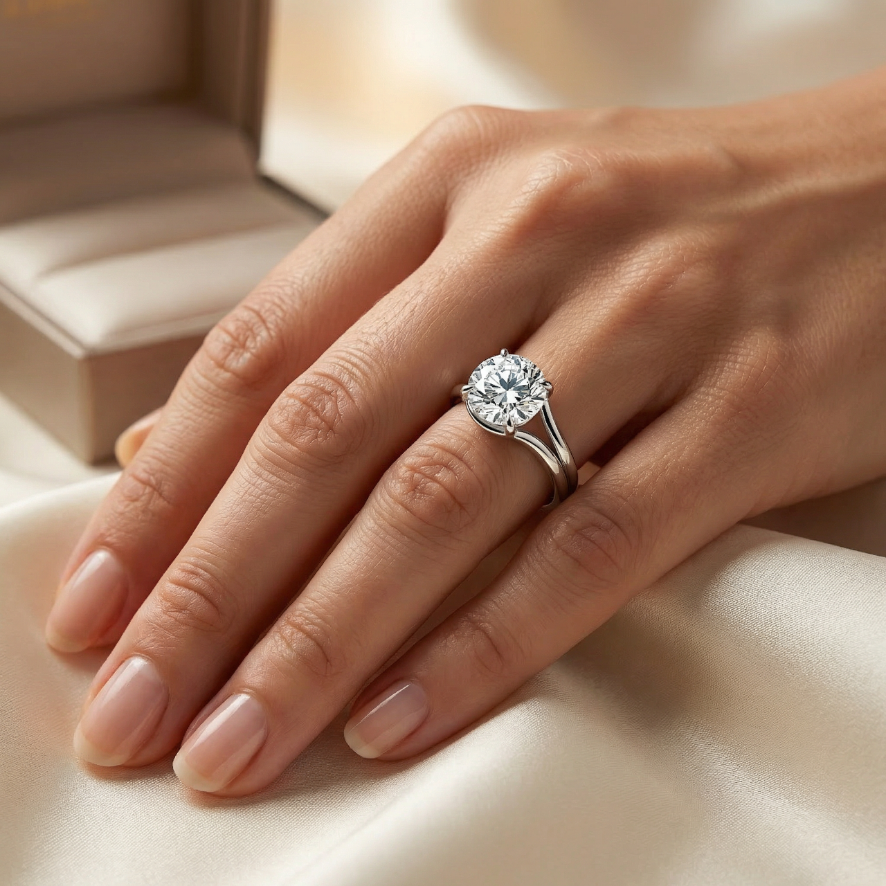 Certified 2Ct Blaire Diamond Knot Solitaire Engagement RIng 14k Gold Lab Grown (E-F, VS)
