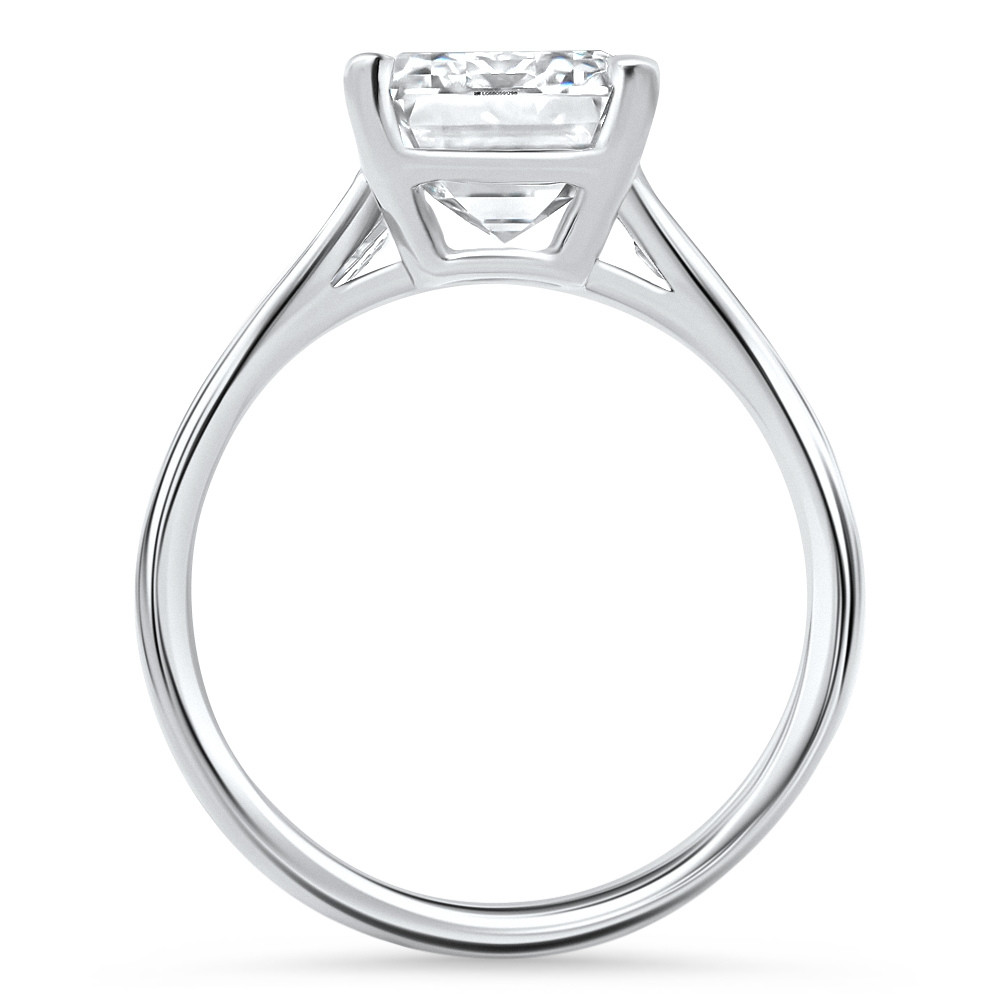 Certified 4 1/2Ct Emerald Diamond Baguette Engagement Ring 14k Gold Lab Grown (G-H, VS)