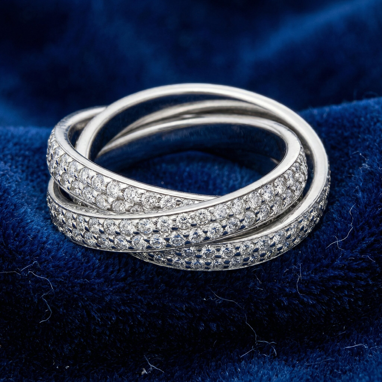 2 3/4ct Rolling Ring Diamond Pave Eternity 14K White Gold (G-H, SI)