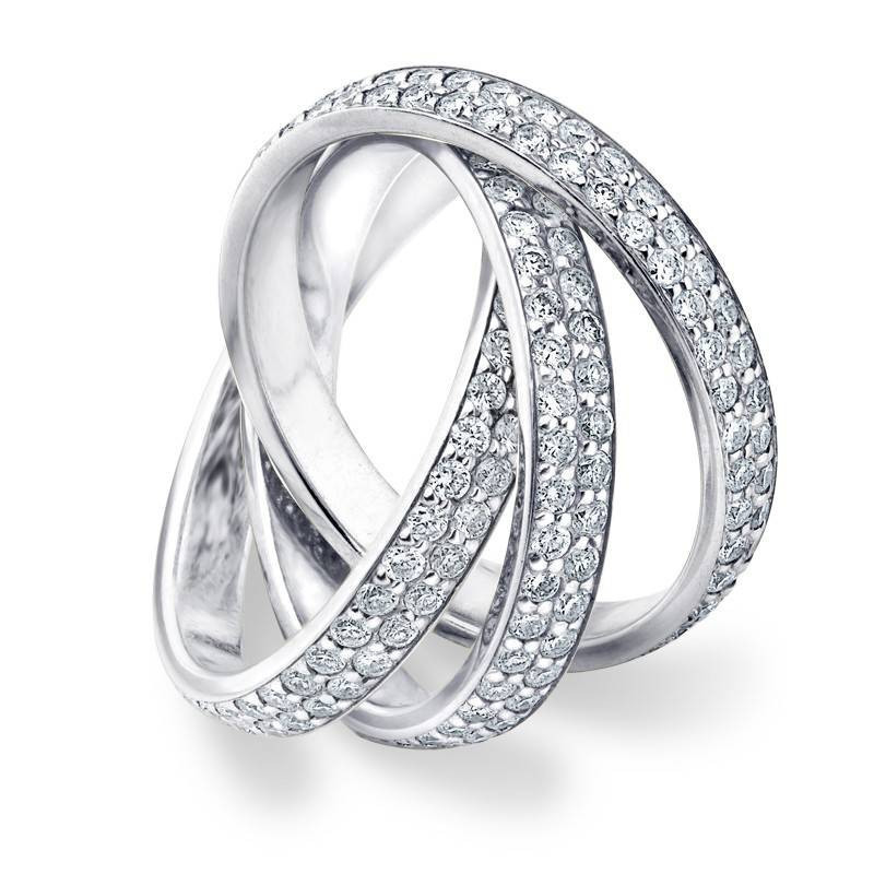 2 3/4ct Rolling Ring Diamond Pave Eternity 14K White Gold (G-H, SI)