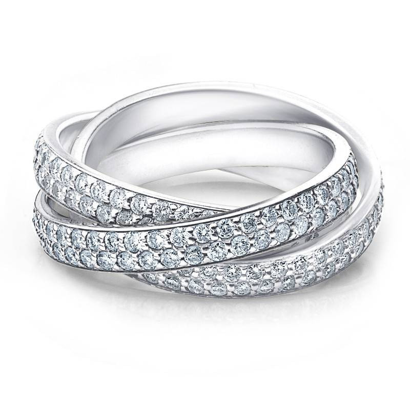 2 3/4ct Rolling Ring Diamond Pave Eternity 14K White Gold (G-H, SI)