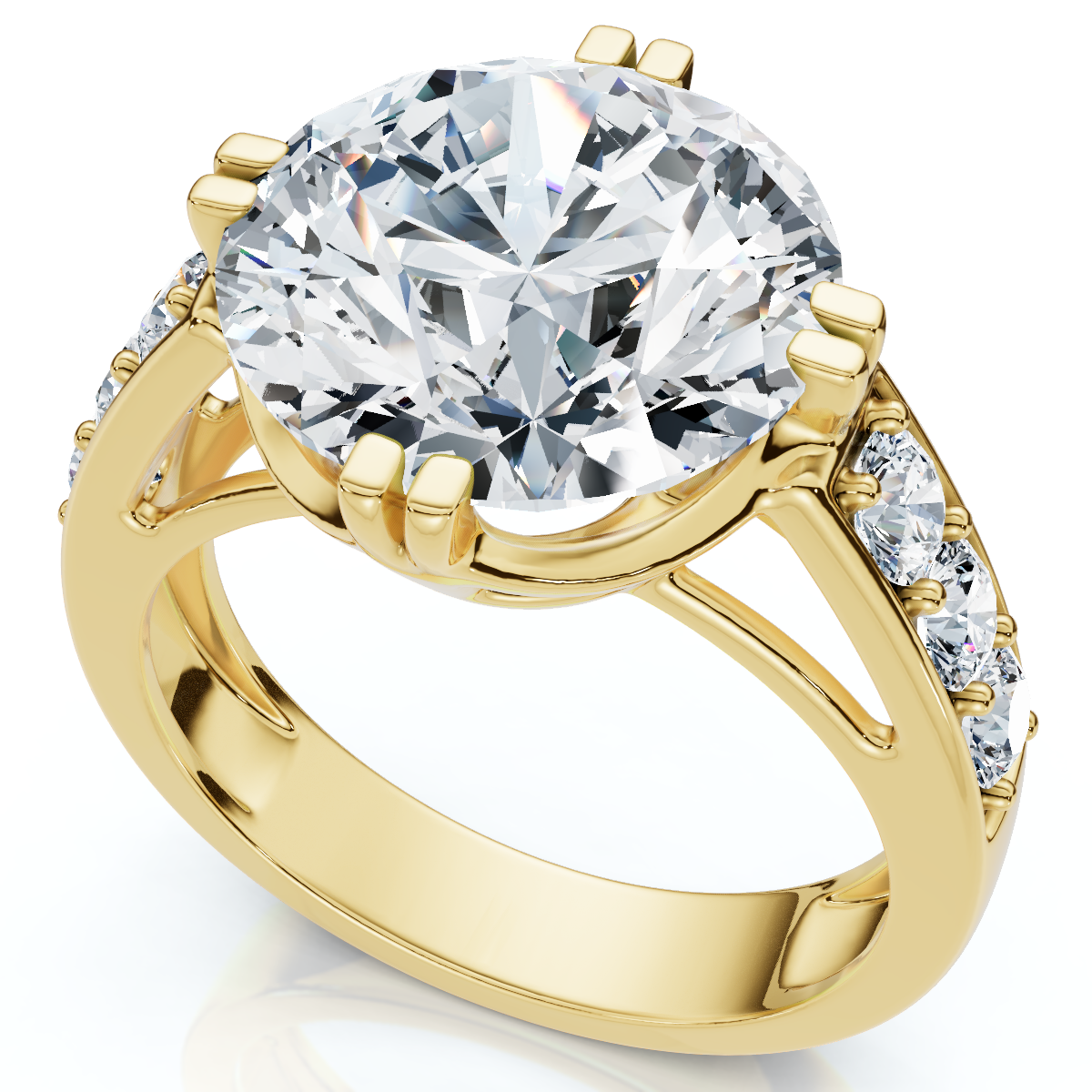Certified 4 1/2Ct Bauer Diamond Engagement Ring 14k Gold Lab Grown (F-G, VS)