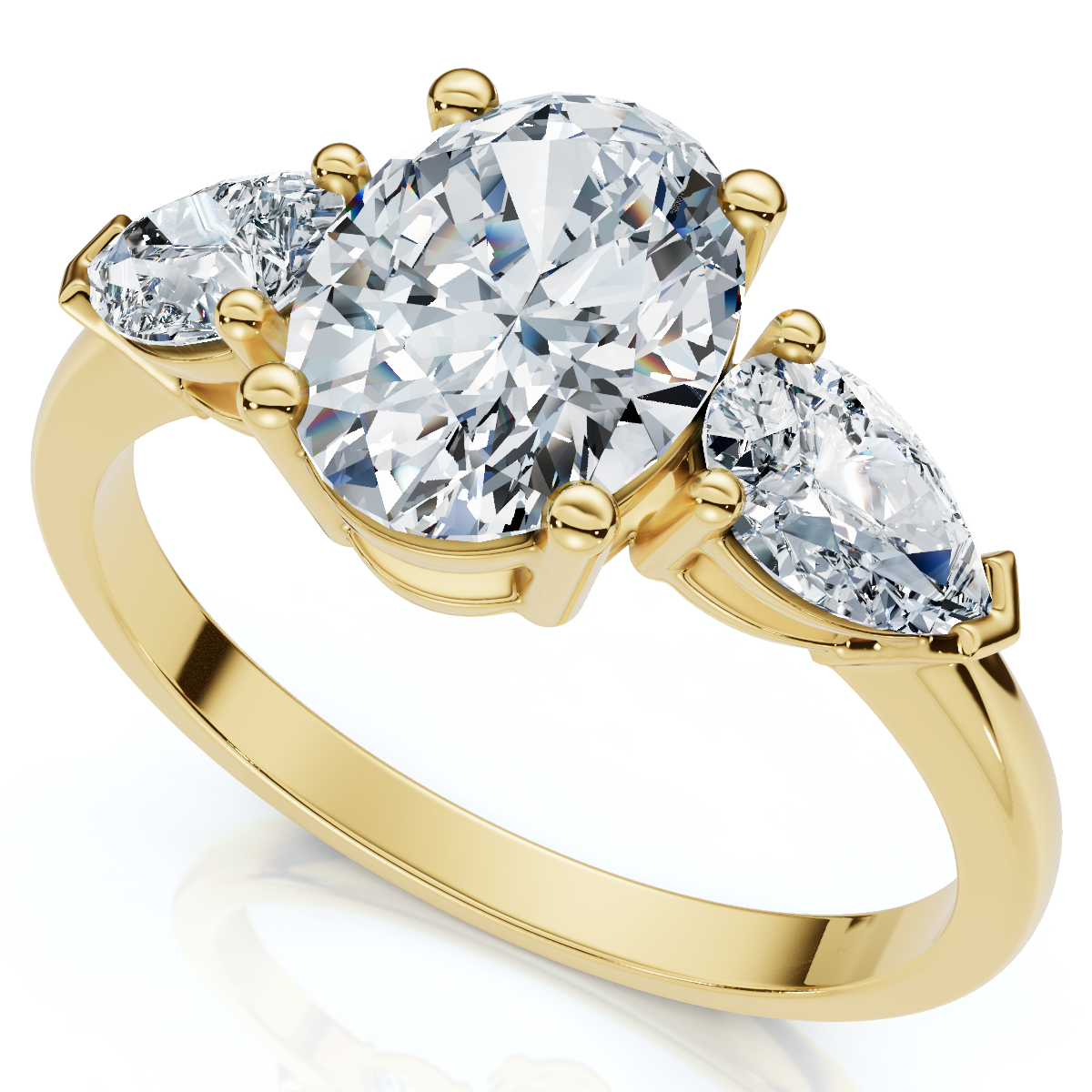 1 1/2Ct Oval Michelle Diamond Engagement Ring 14k Gold or Platinum Lab Grown (E-F, VS)