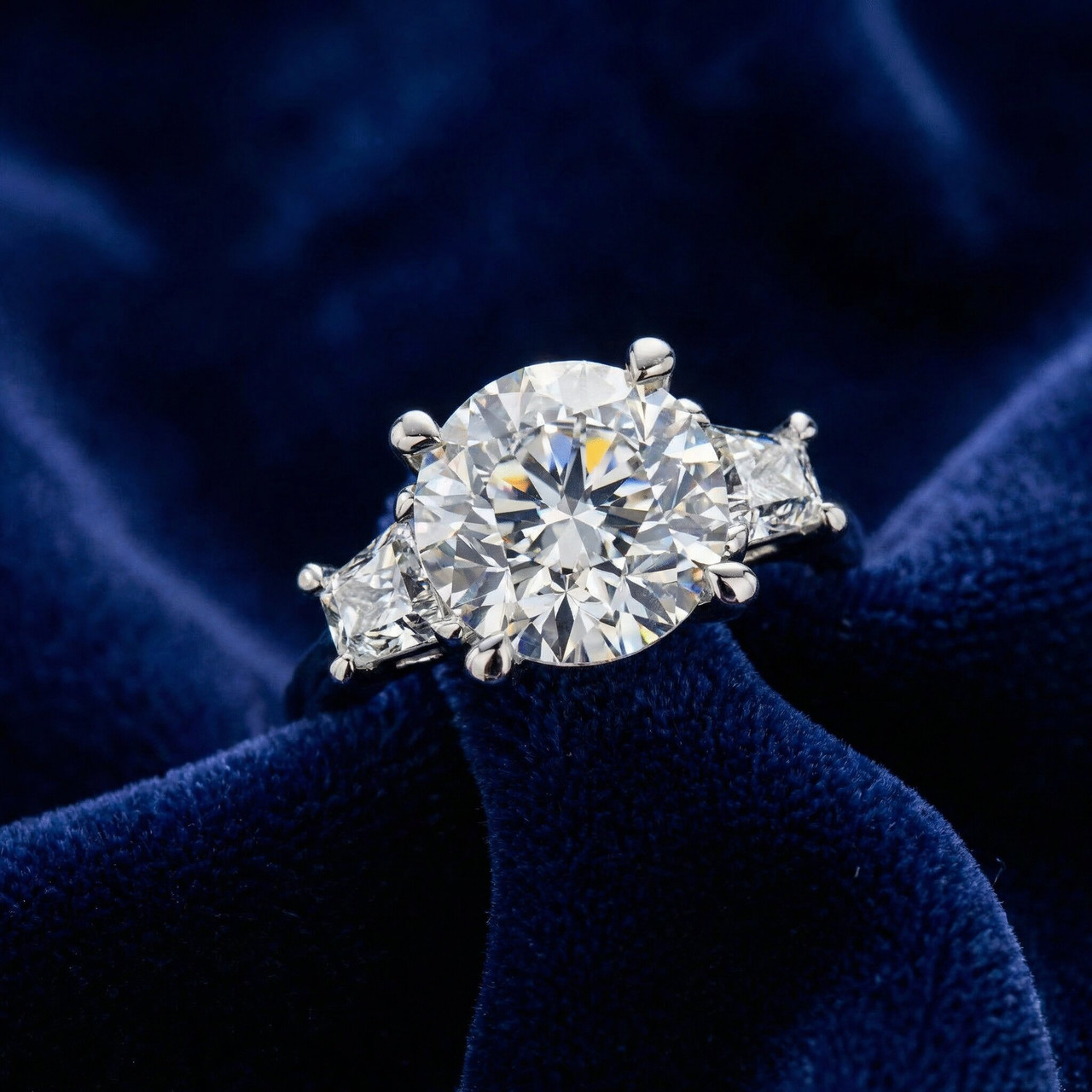 Certified 3 3/4Ct Kiran Diamond Engagement Ring 14k Gold (E-F, VS)