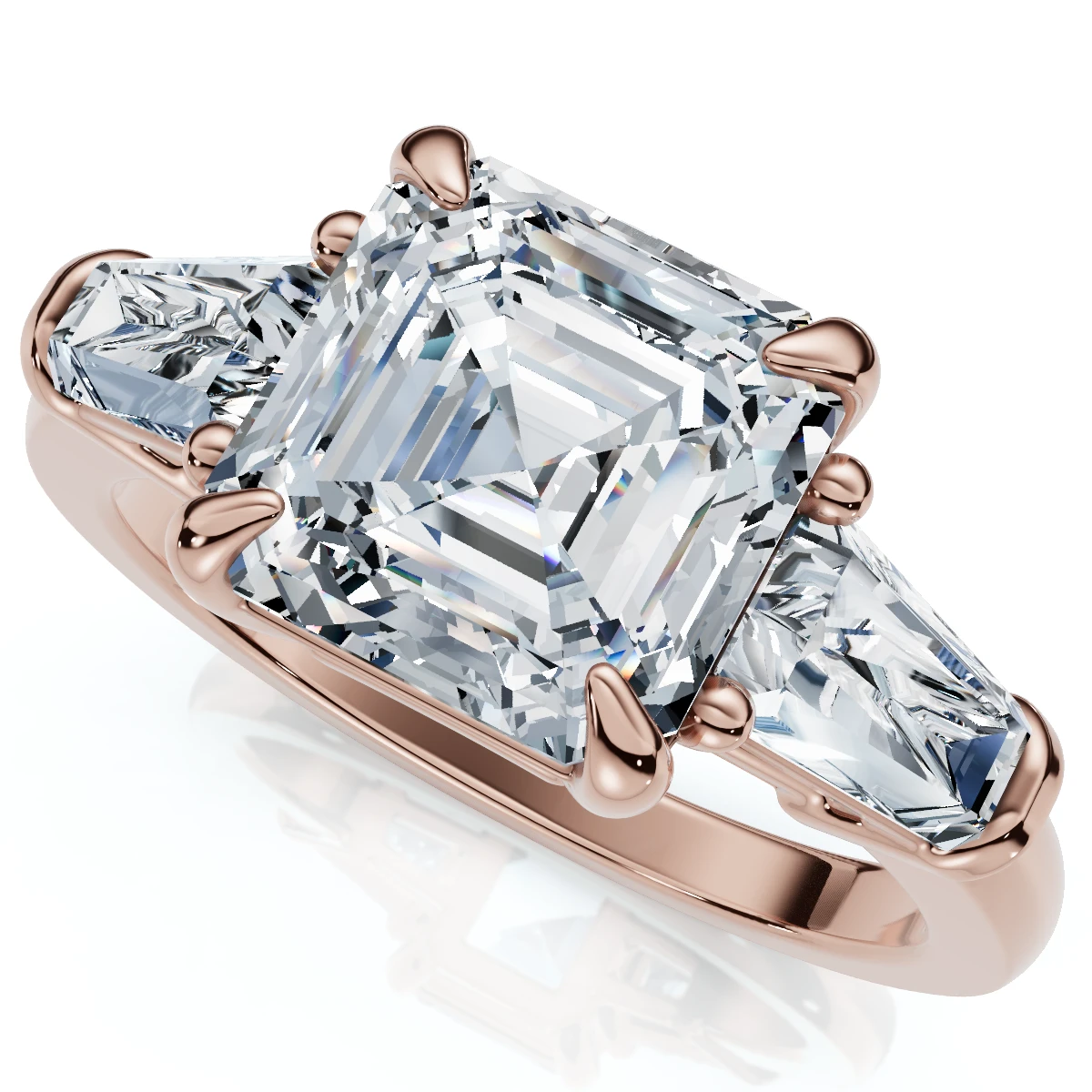 Certified 2 1/2Ct Paulina Asscher Dut Diamond Engagement Ring 14k Gold Lab Grown (E-F, VS)