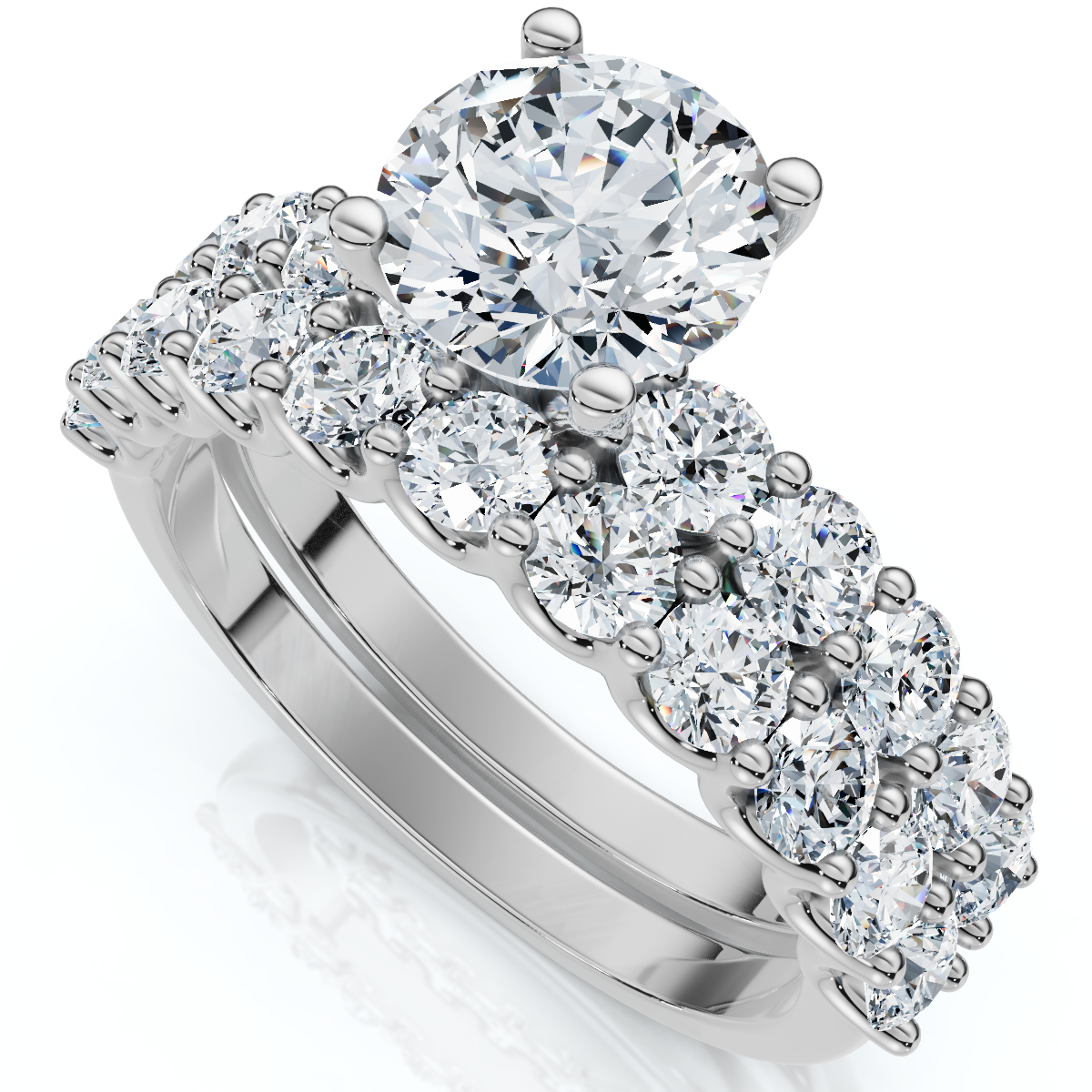 2 1/2Ct Celeste Diamond Engagement Ring Set 10K Gold Lab Grown (E-F, VS)