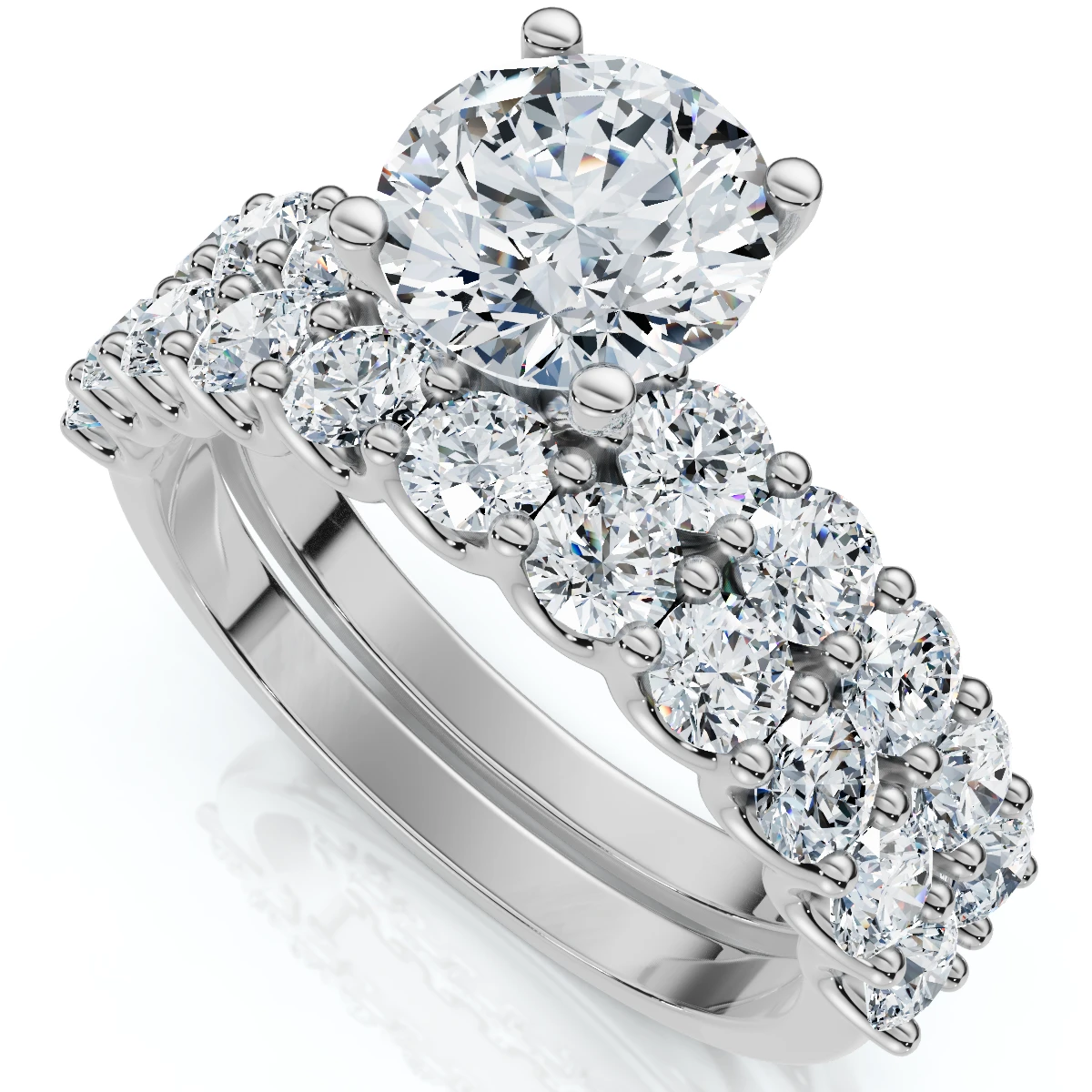 2 1/2Ct Celeste Diamond Engagement Ring Set 10K Gold Lab Grown (E-F, VS)