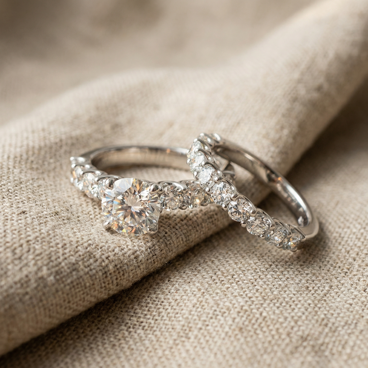 2 1/2Ct Celeste Diamond Engagement Ring Set 10K Gold Lab Grown (E-F, VS)