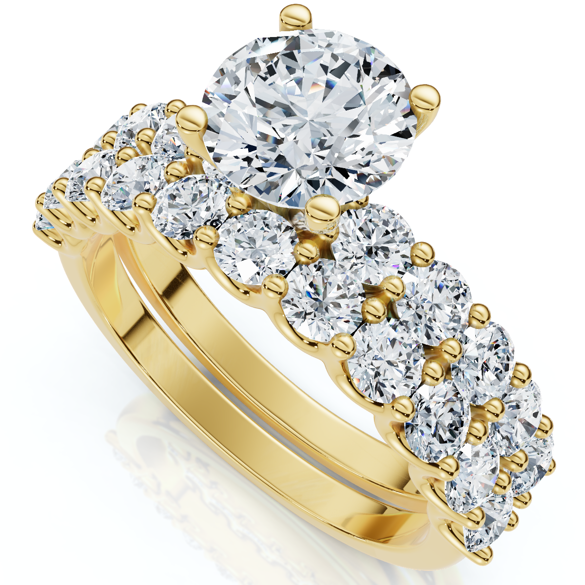 2 1/2Ct Celeste Diamond Engagement Ring Set 10K Gold Lab Grown (E-F, VS)