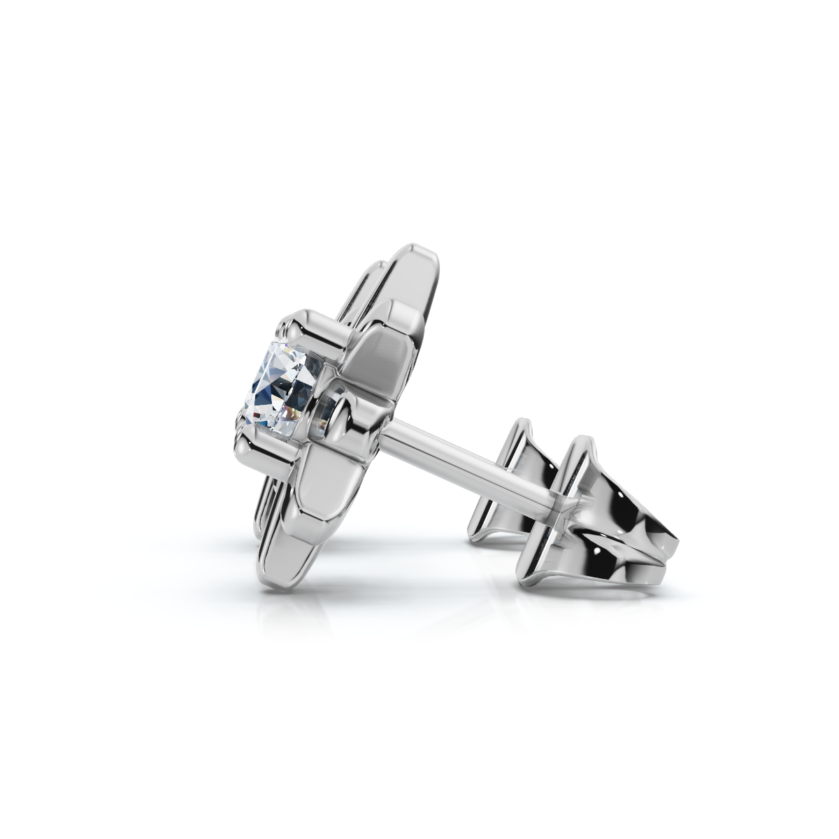 1/3Ct Diamond Starburst Diamond Studs 14k Gold Lab Grown Earrings 1/3" Wide (E-F, VS)