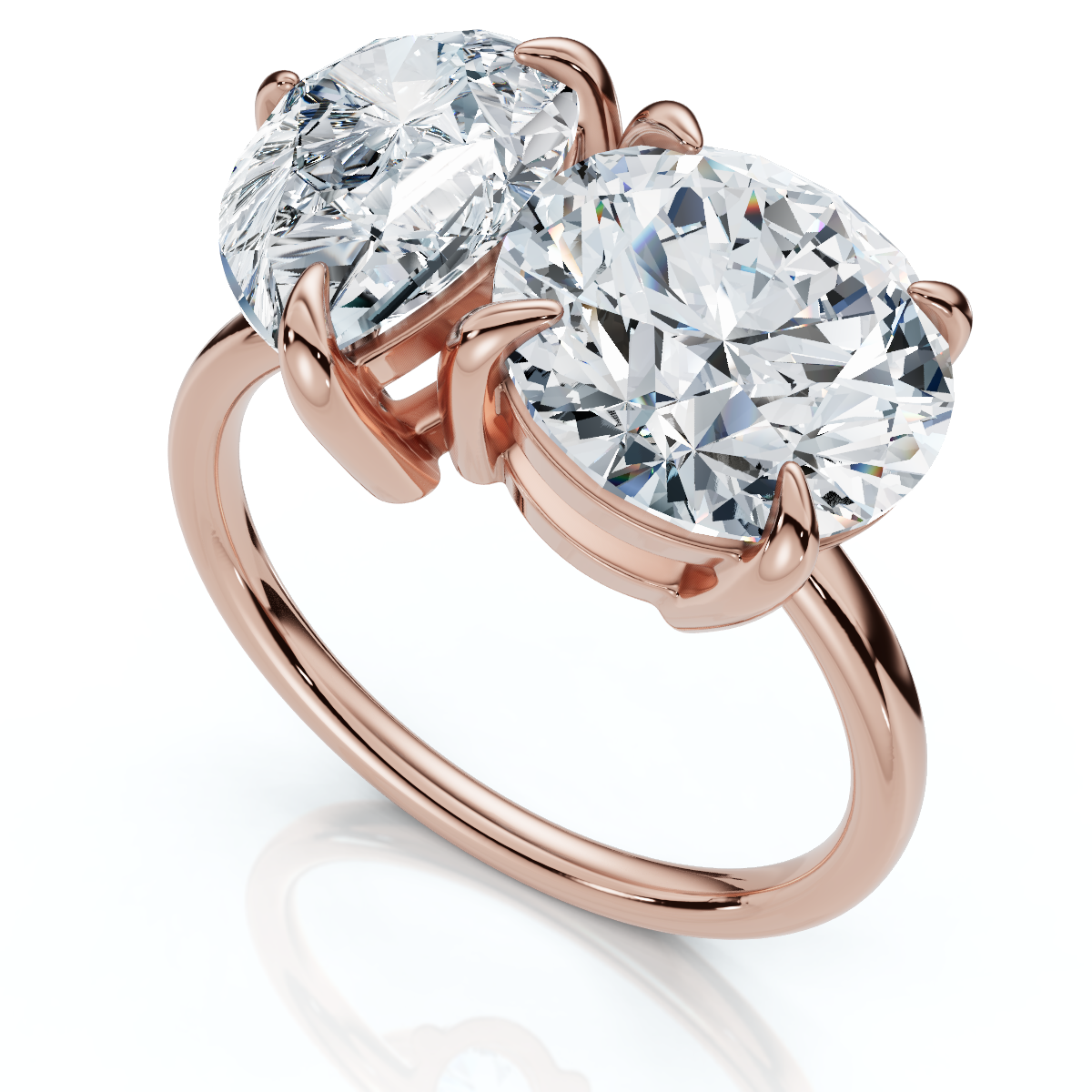 Certified Toi Et Moi 5Ct Diamond Ring 14k Gold Lab Grown (F-G, VS)