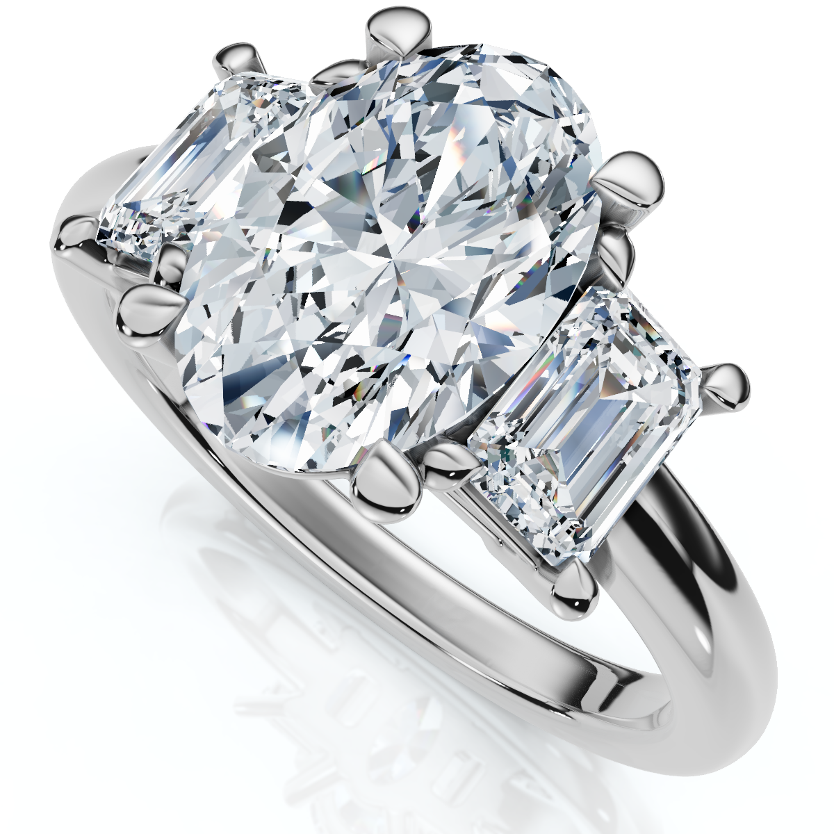 Certified 2 3/4Ct Jenn Oval Diamond Engagement Ring 14k Gold or Platinum Lab (E-F, VS)