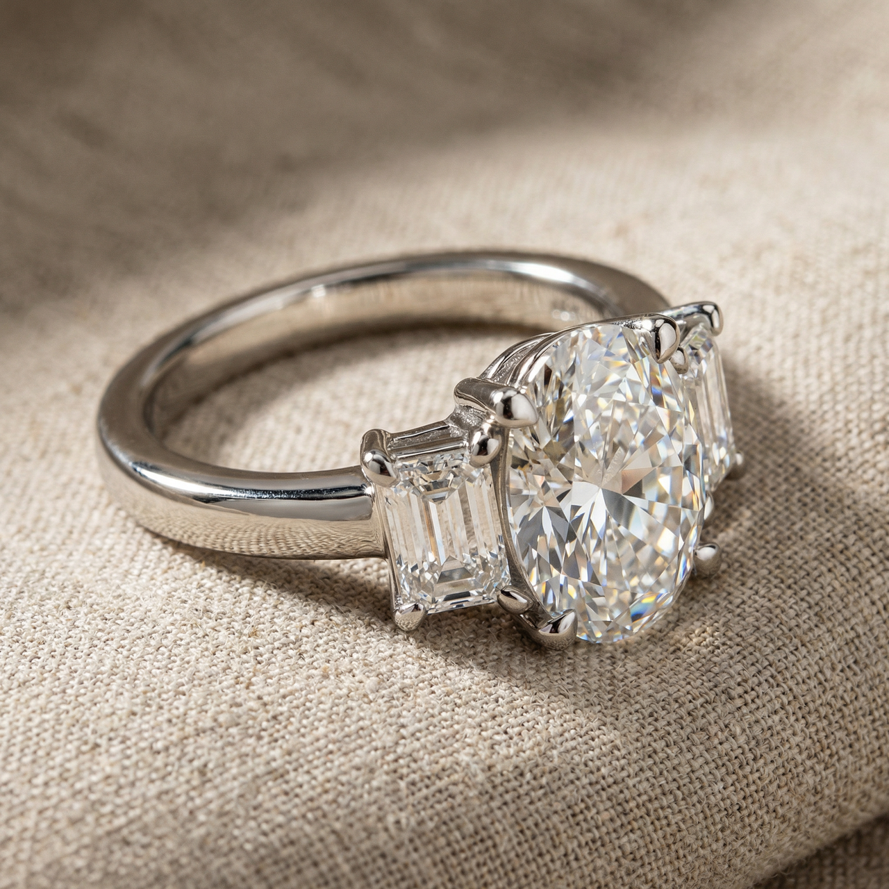 Certified 2 3/4Ct Jenn Oval Diamond Engagement Ring 14k Gold or Platinum Lab (E-F, VS)