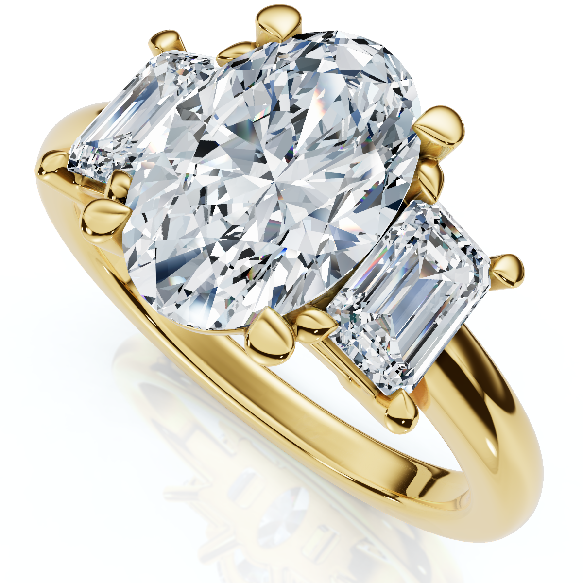 Certified 2 3/4Ct Jenn Oval Diamond Engagement Ring 14k Gold or Platinum Lab (E-F, VS)