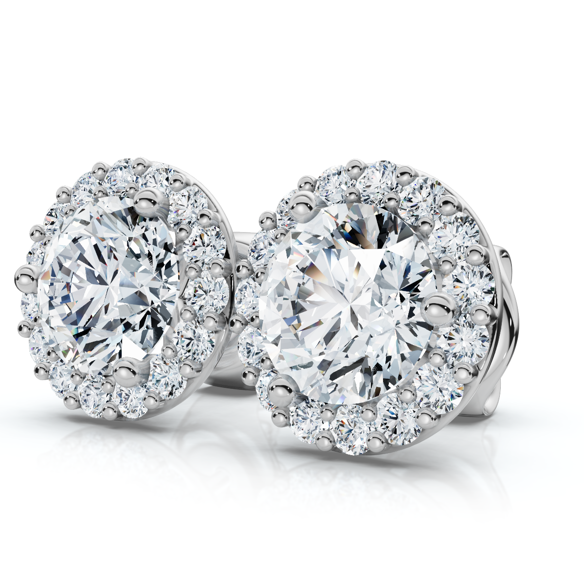 2 1/2Ct Diamond 14k Gold Lab Grown Halo Earrings (E-F, VS)