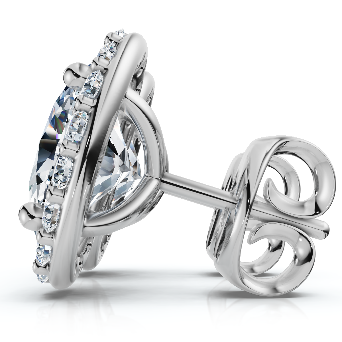 2 1/2Ct Oval Diamond 14k Gold Lab Grown Halo Earrings (E-F, VS)