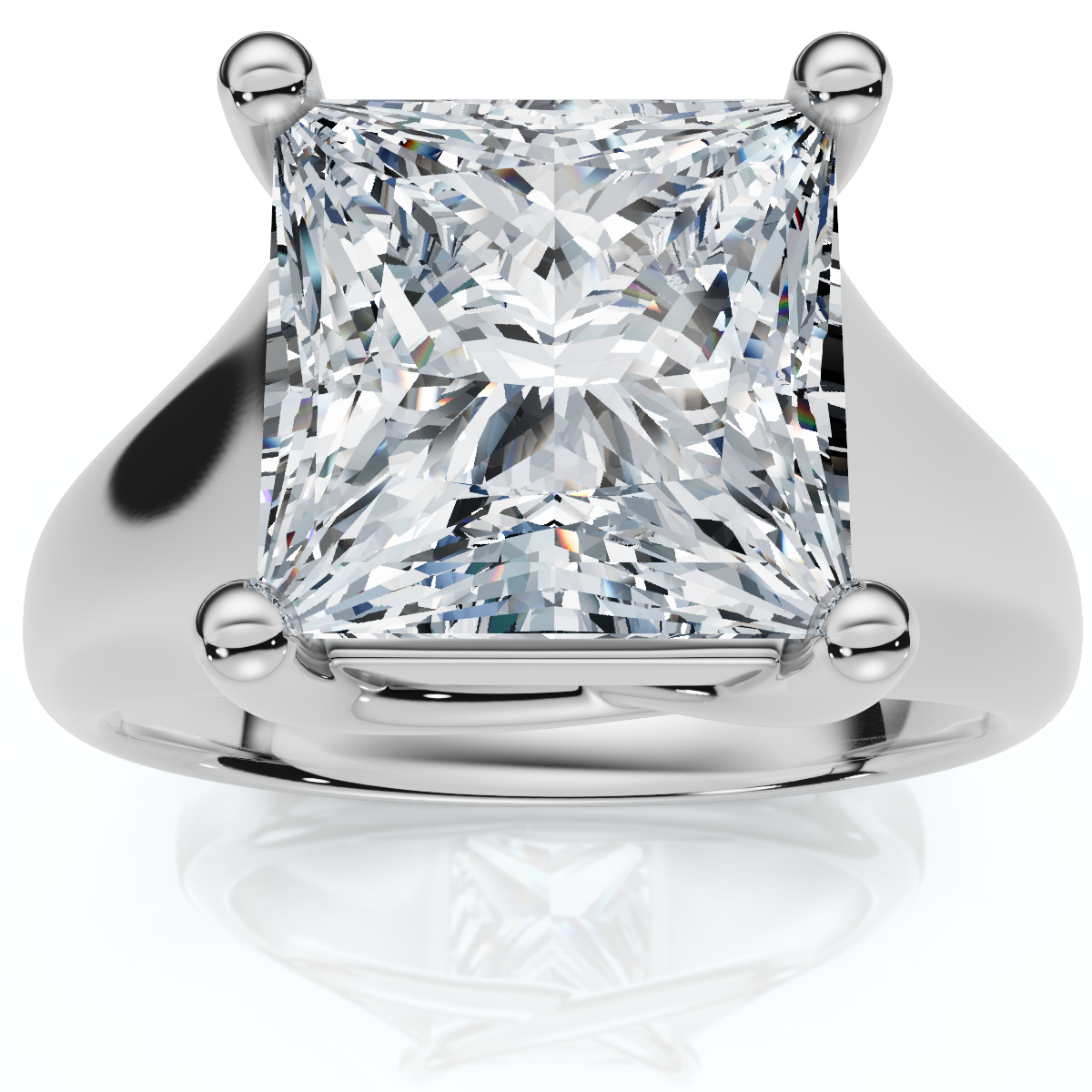 Certified 3Ct Celestia Princess Cut Diamond Engagement Ring 14k Gold Lab Grown (F-G, VS2-SI1)