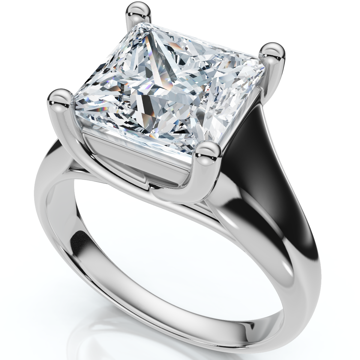 Certified 3Ct Celestia Princess Cut Diamond Engagement Ring 14k Gold Lab Grown (F-G, VS2-SI1)