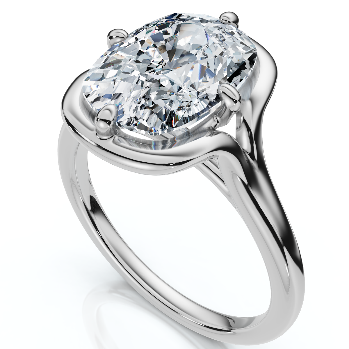 Certified 3Ct Sylva Elongated Cushion Diamond Engagement Ring 14k Gold Lab Grown (F-G, VS2-SI1)