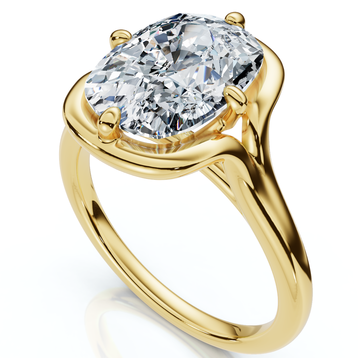 Certified 3Ct Sylva Elongated Cushion Diamond Engagement Ring 14k Gold Lab Grown (F-G, VS2-SI1)