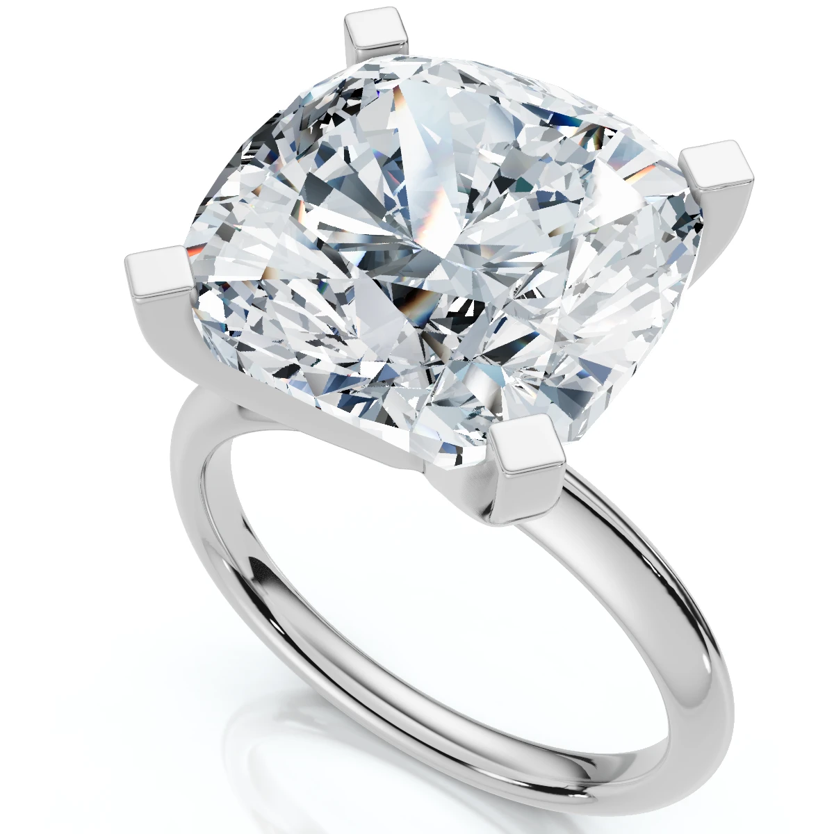 Certified 7Ct Cushion Diamond Engagement Ring 14k Gold Lab Grown (F-G, VS2-SI1)