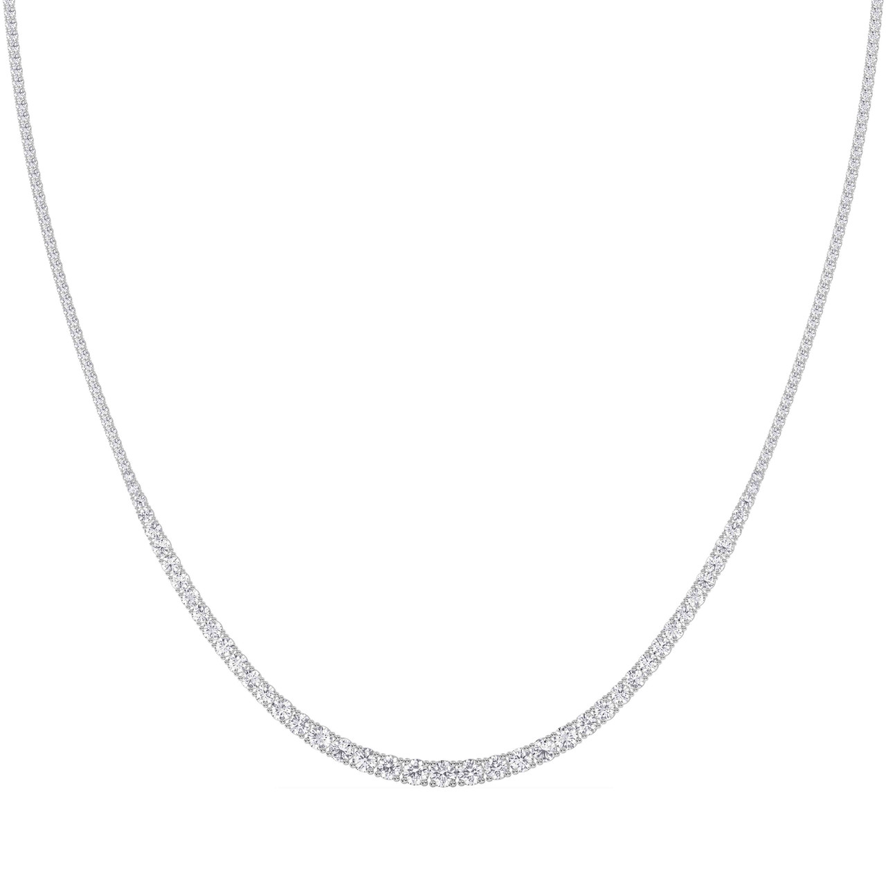 10Ct Graduated Diamond Tennis Necklace Lab Grown 14k Gold 18" (E-F, VS)