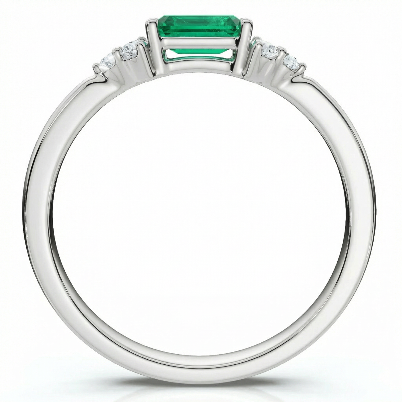 1/3Ct Thin Emerald Diamond Stackable Wedding Ring 14k Gold Lab Grown (F-G, VS)
