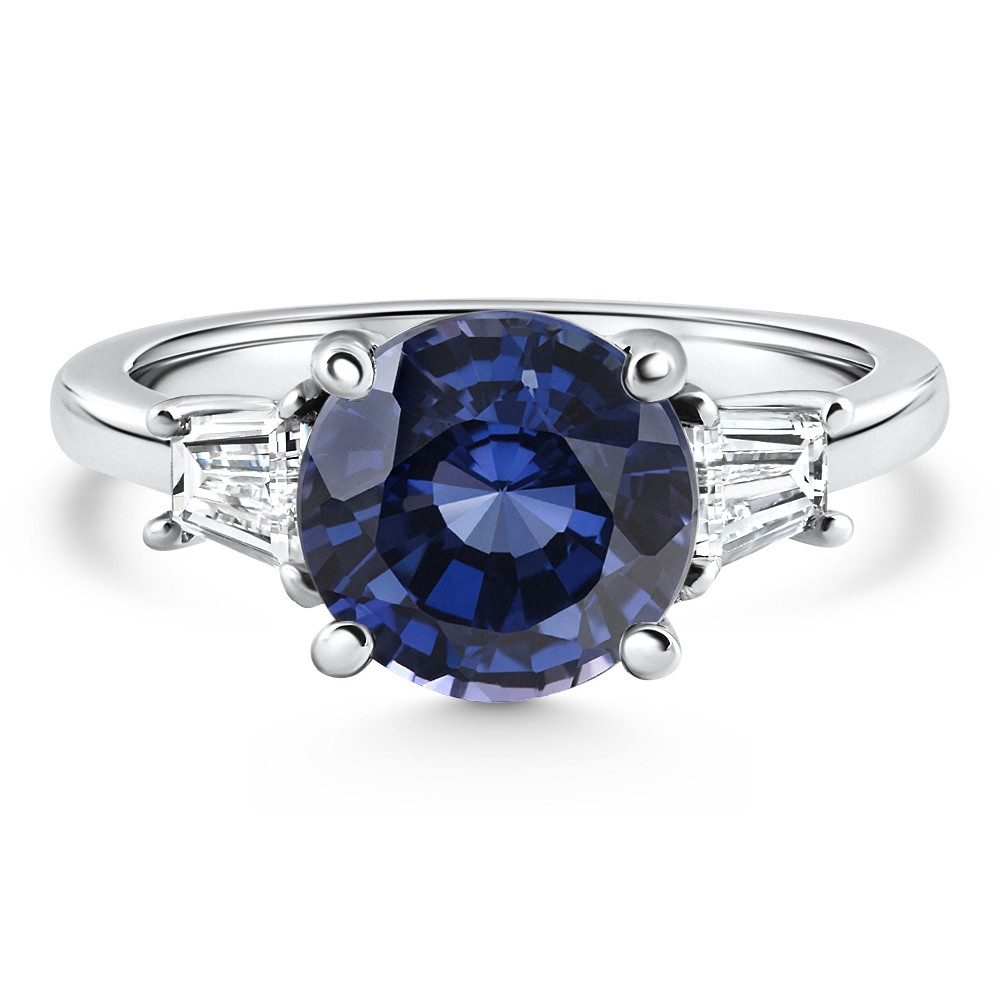 4 3/4Ct Blue Sapphire & Diamond Engagement Anniversary Ring Gold Lab Grown (E-F, VS)