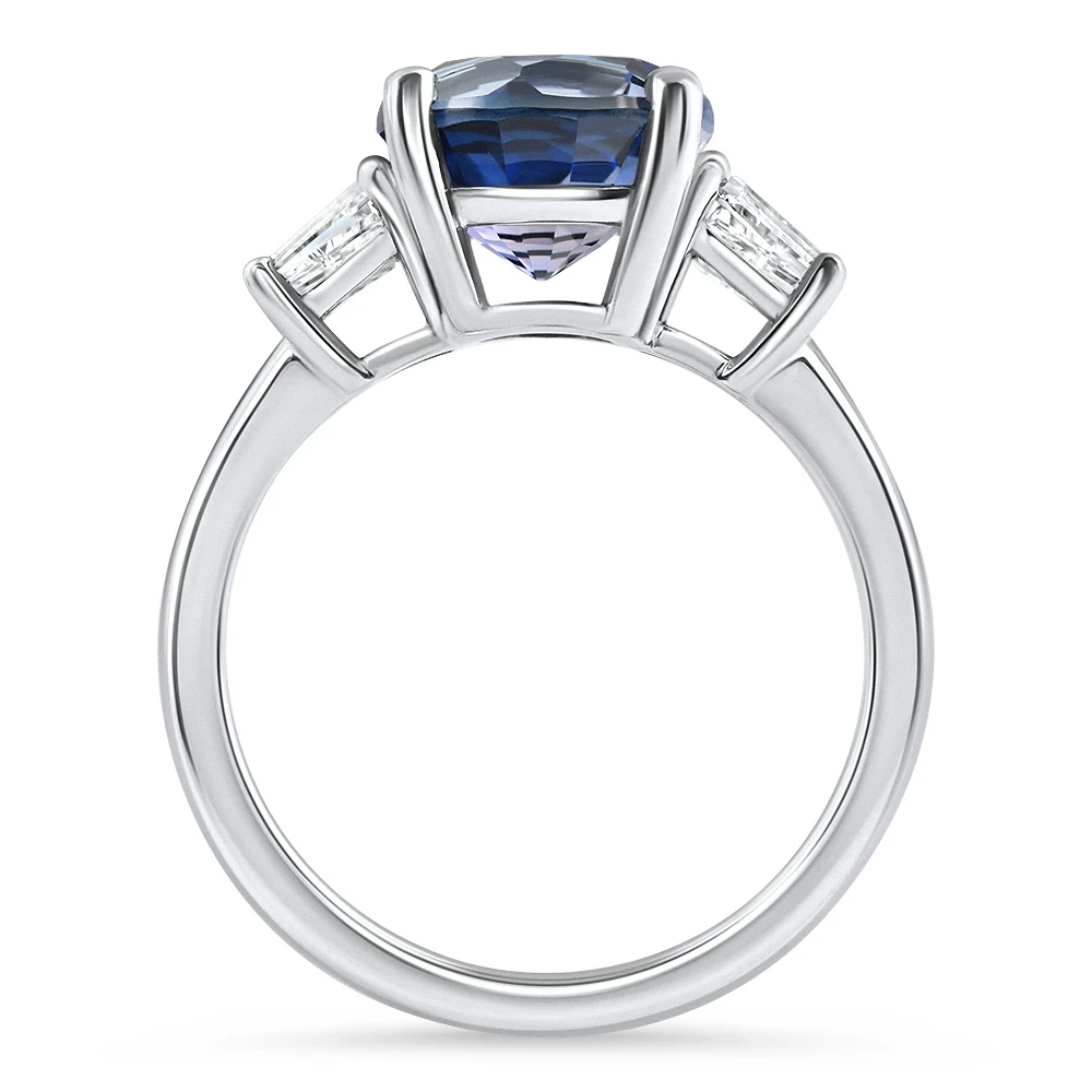 4 3/4Ct Blue Sapphire & Diamond Engagement Anniversary Ring Gold Lab Grown (E-F, VS)