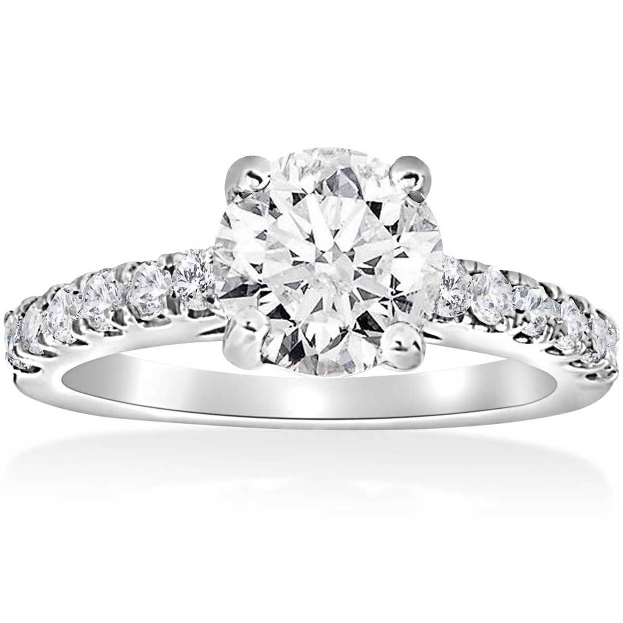 Platinum 1 ct Diamond Engagement Ring Cushion Halo Ring