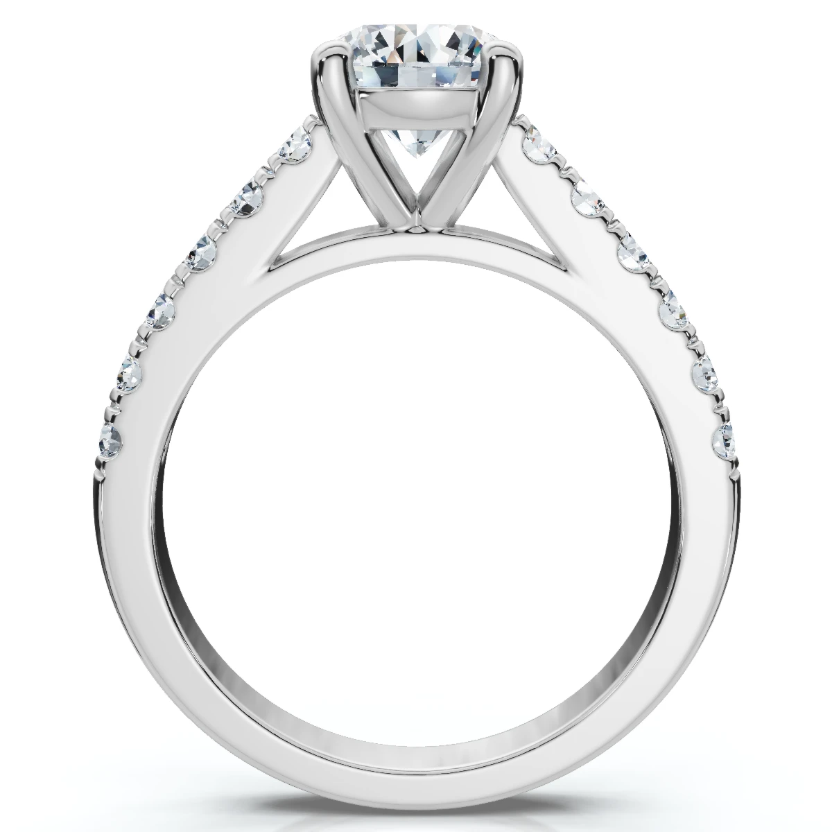 1 1/2 ct Diamond Solitaire With Accents Round Engagement Ring 14k White Gold (G-H, SI)