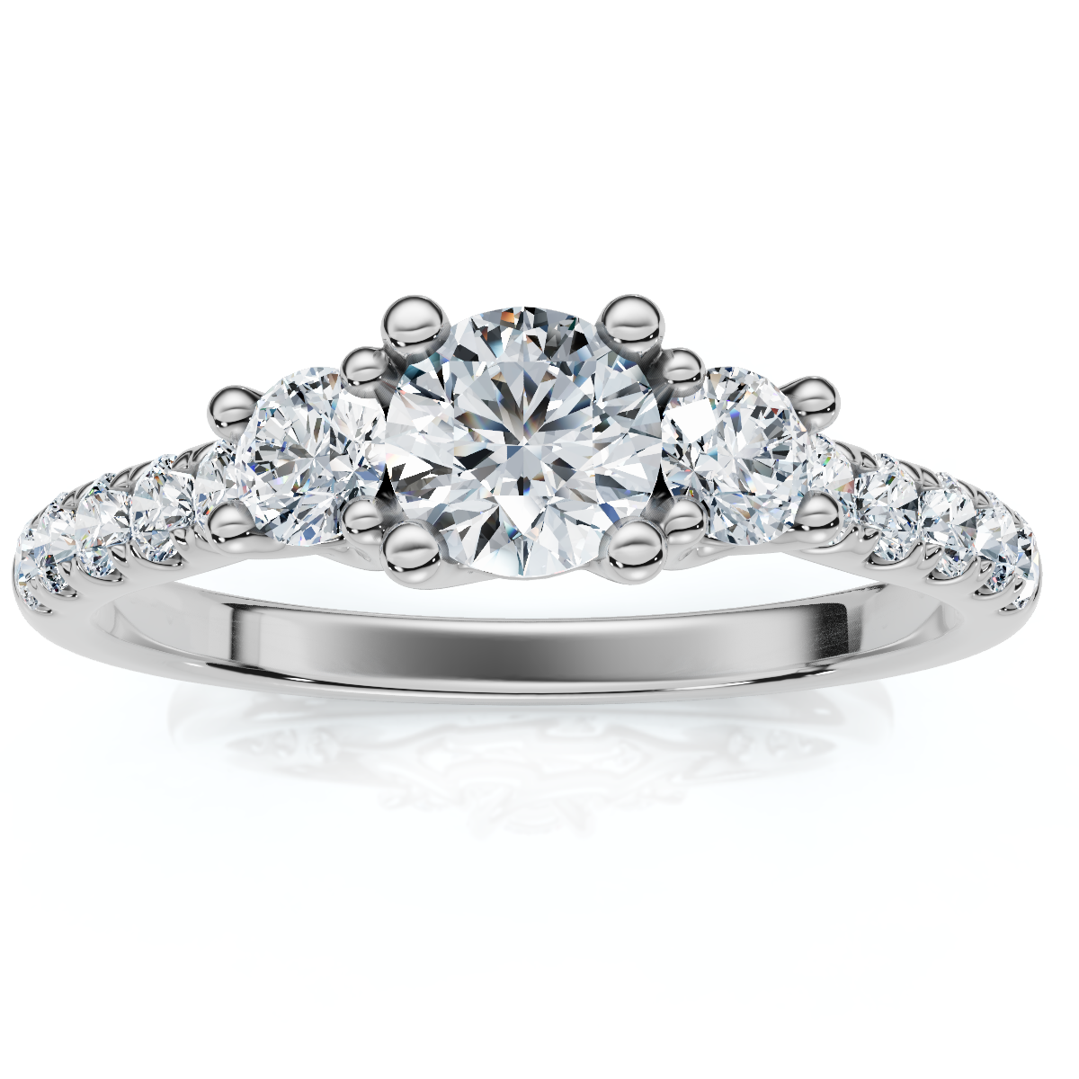 3/4ct Elira Three Stone Diamond Ring 10K Gold Lab Grown (E-F, VS)