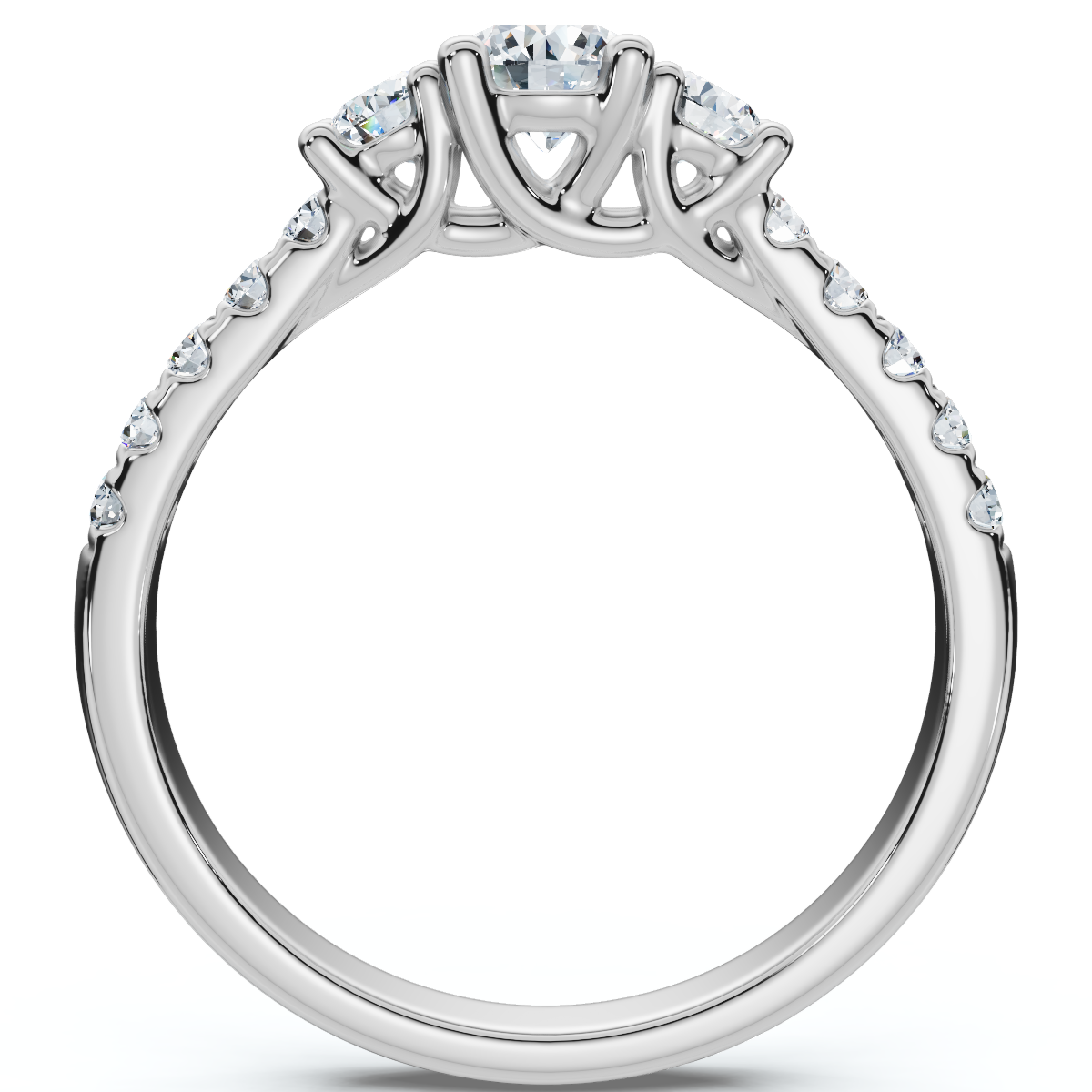 3/4ct Elira Three Stone Diamond Ring 10K Gold Lab Grown (E-F, VS)