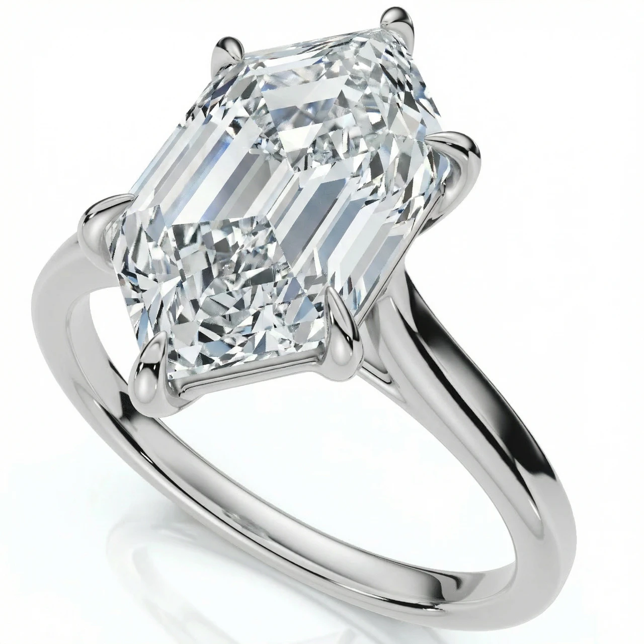 Certified 3Ct Vireo Elongated Hexagon Diamond Engagement Ring 14k Gold Lab Grown (E-F, VS2-SI1)