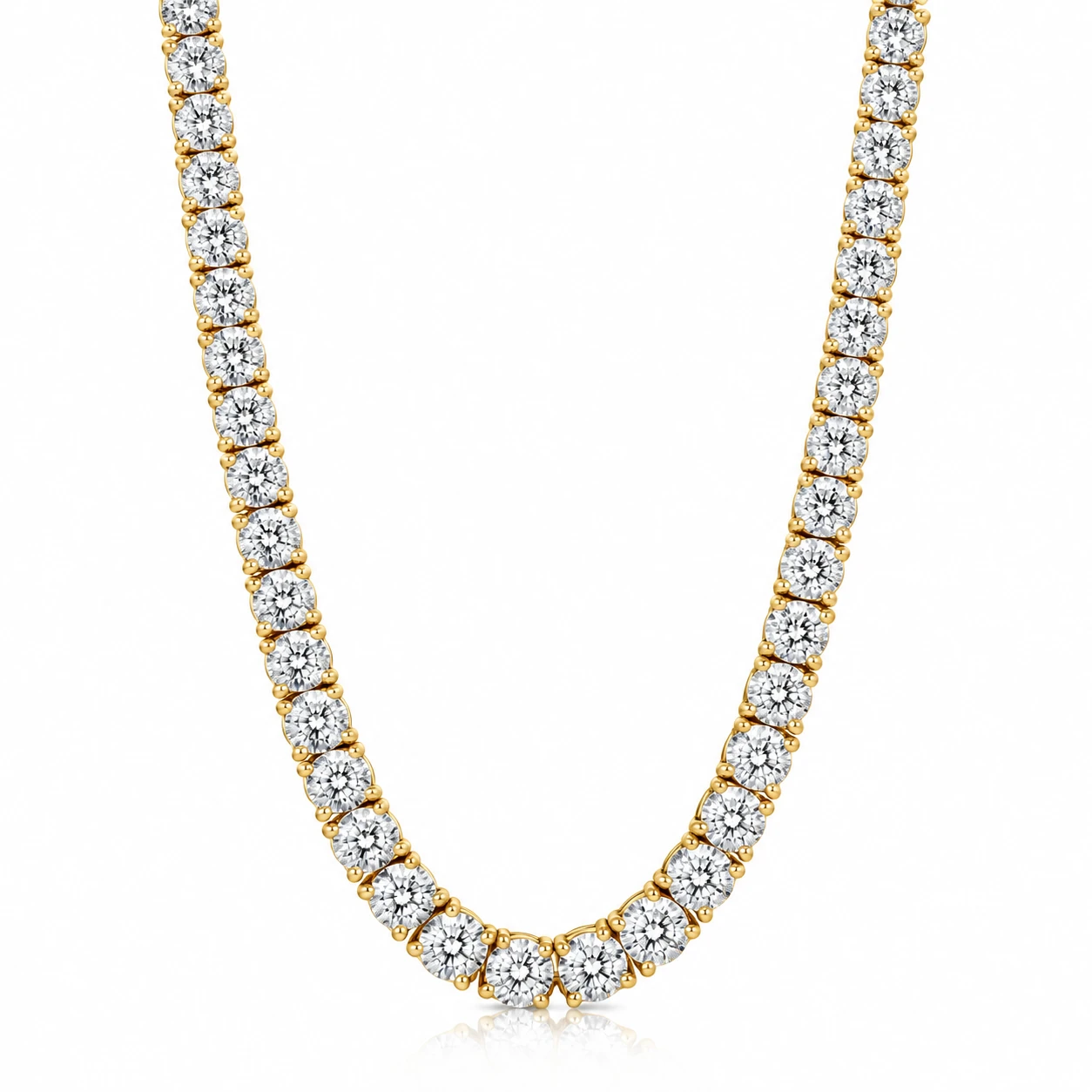 23Ct Diamond Tennis Necklace 14K Yellow Gold 18" Lab Grown (F-G, VS)