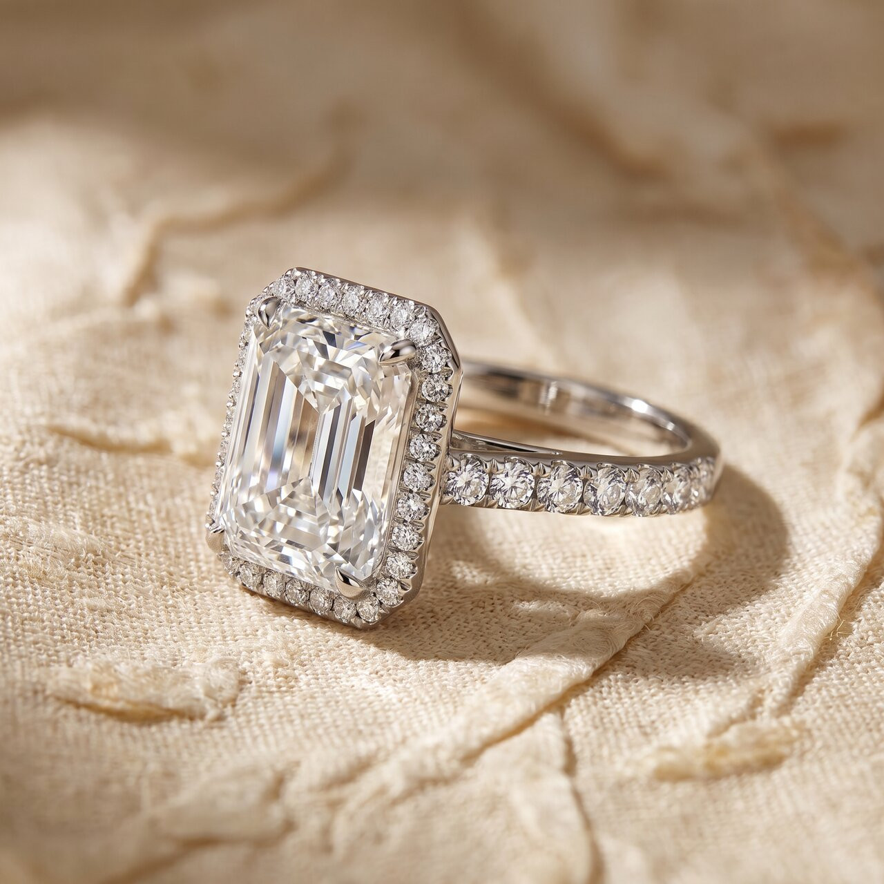 Certified 6 1/2Ct Radiant Cut Diamond Halo Engagement Ring 14k Gold or Platinum (E-F, VS)