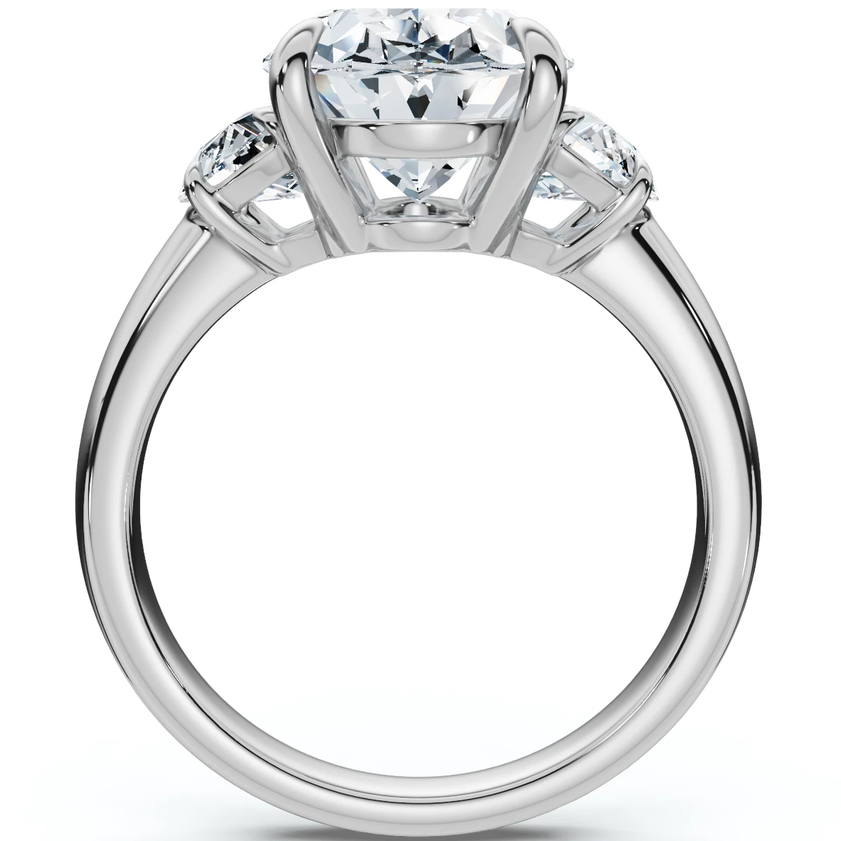 Certified Joanna 4 3/4Ct Oval & Half Moon Diamond Engagement 14k Gold Lab Grown (E-F, VS)