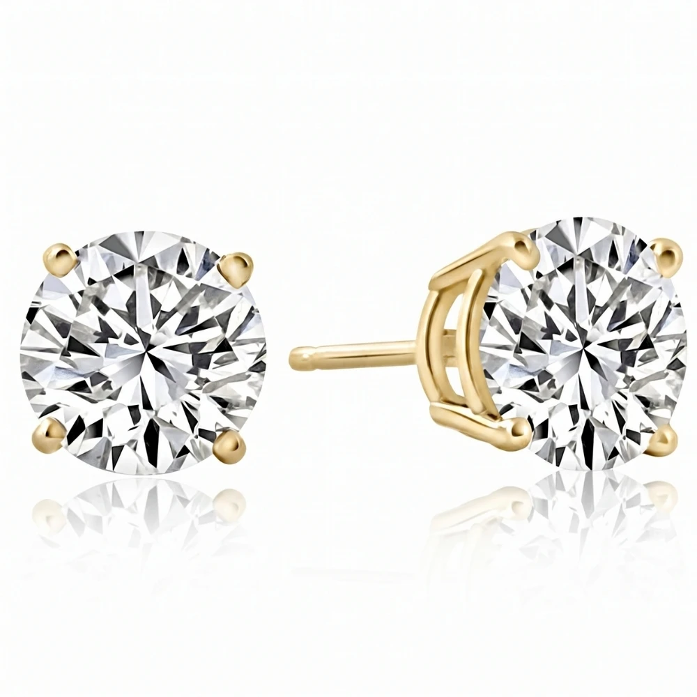 14k White or Yellow Gold 2 Ct T.W. Certified Natural Diamond Studs (I-J/I2-3) (I-J, I2-I3)